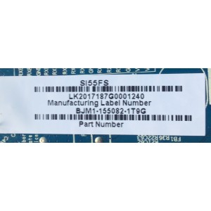 MAIN PARA TV JVC / NUMERO DE PARTE BJM1-155082-1T9G / CV3700AH-A / LK2017187G0001240 / 20180323 / 155124 / PANEL C140-A550N-N02G / MODELO SI55FS